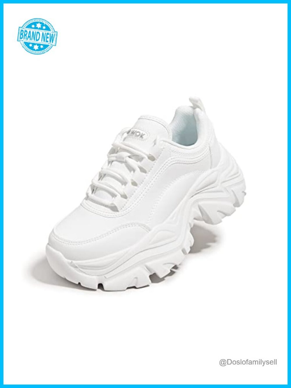 Chunky Platform Sneakers Women Faux Leather Memory Foam Wedge Walking Shoes